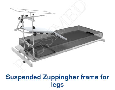 Suspended Zuppingher frame for legs